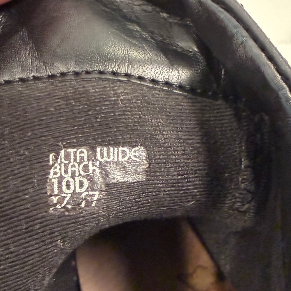 Earth Alta Wide Black Leather Ruched Ankle Boots Womens 10D Side Zip Comfort - Picture 8 of 9